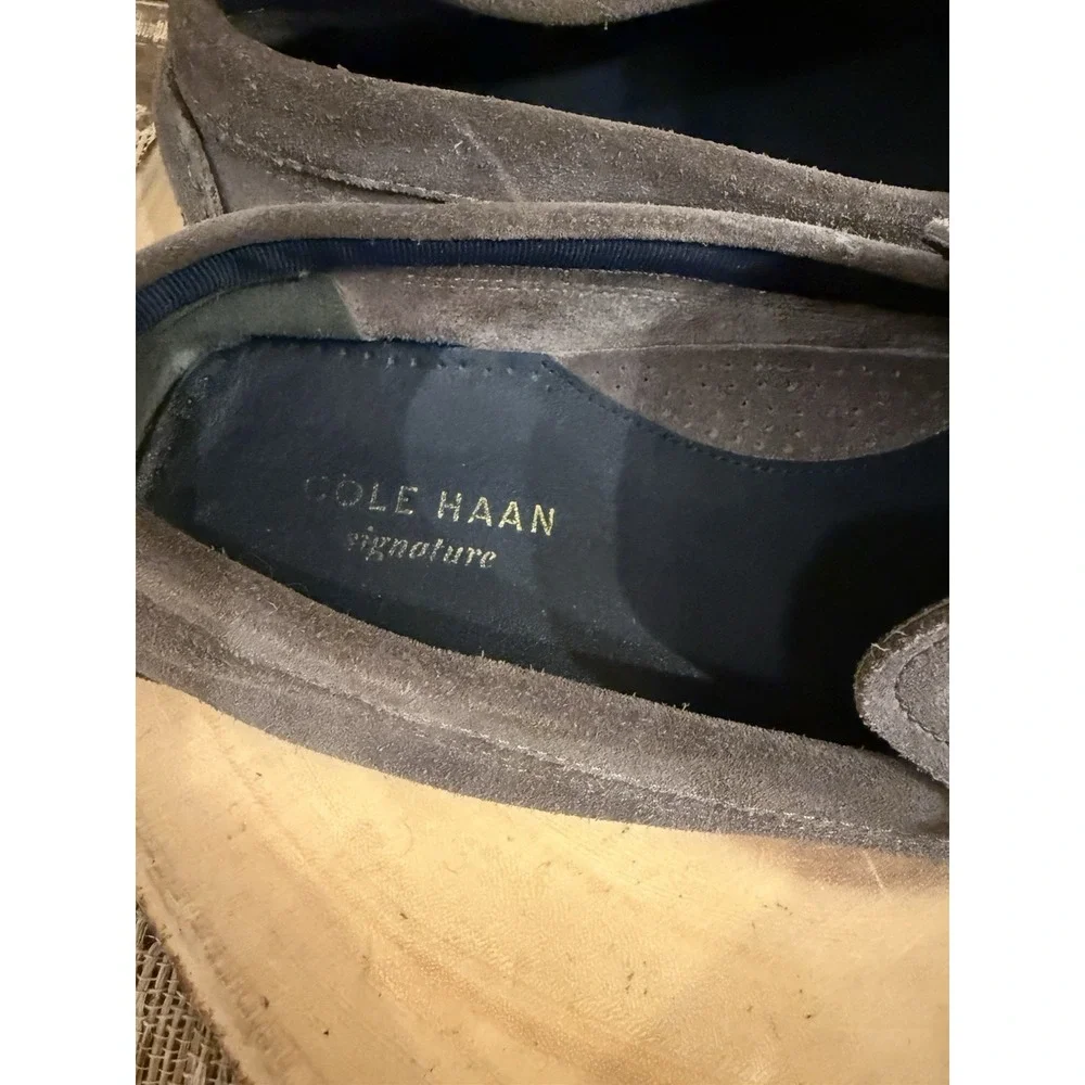 Cole Haan‎ Shoes Grand OS Loafer Driving Moccasins Natural Suede Sz 11.5 M Grey